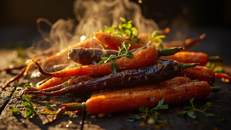 Carottes de jardin rôties à la moutarde de Dijon : un accompagnement festif prêt en 30 minutes